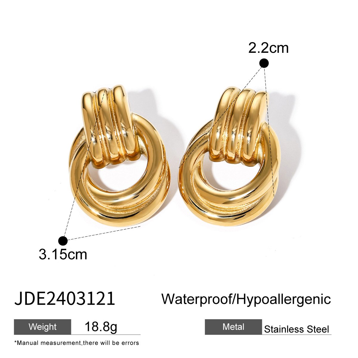 Interlinked Hoop Gold Earrings