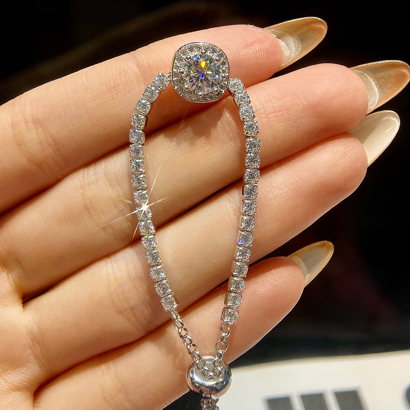Luxe Cushion Halo Tennis Bracelet